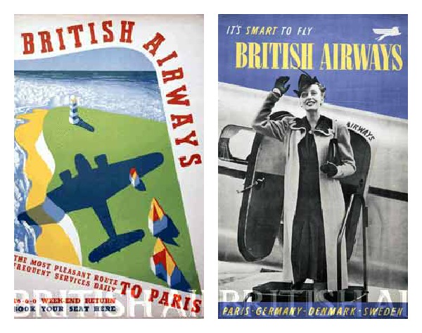 British Airways 1930 travel ads