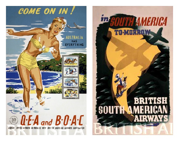 British Airways 1940 travel ads
