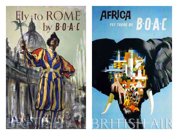 British Airways 1960 travels ads