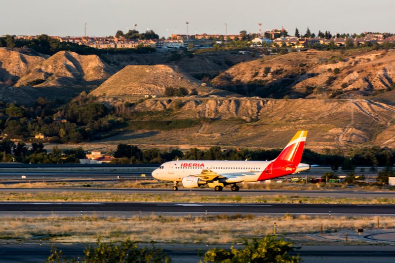 Iberia plane in mountains
