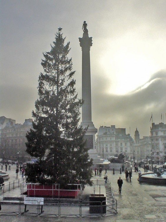 Trafalgar Square, London, during Christmas