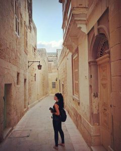 a tourist wander mdina old town malta