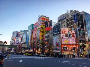 a view of the anime shops in akihabara tokyo