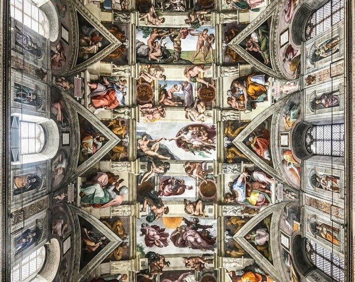 Ceiling of the Sistine chapel in the Vatican Museum - rome - italy