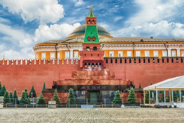 Lenin's Mausoleum - Vladimir Lenin in the center of Red Square in moscow