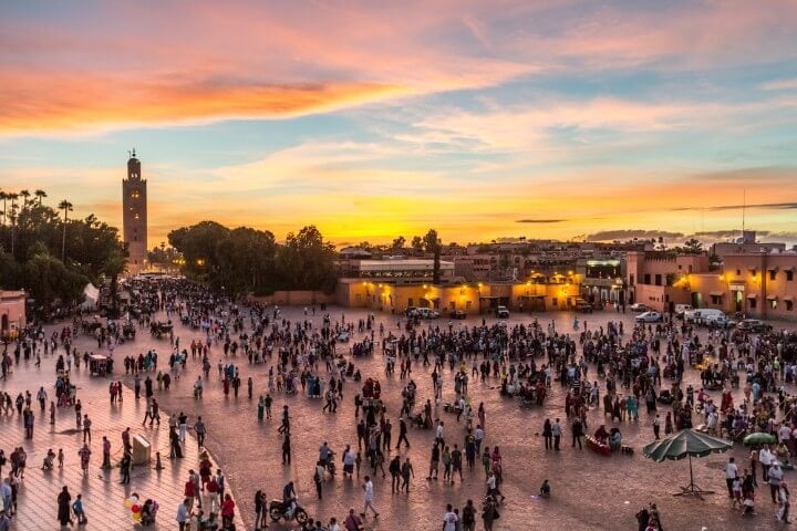 Jamaa el Fna market square in Marrakesh - Morocco