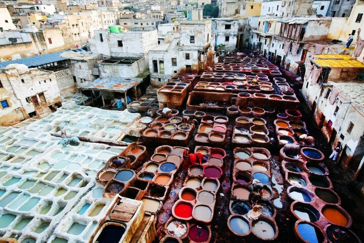 Tanneries VIEW in Fez - morocco
