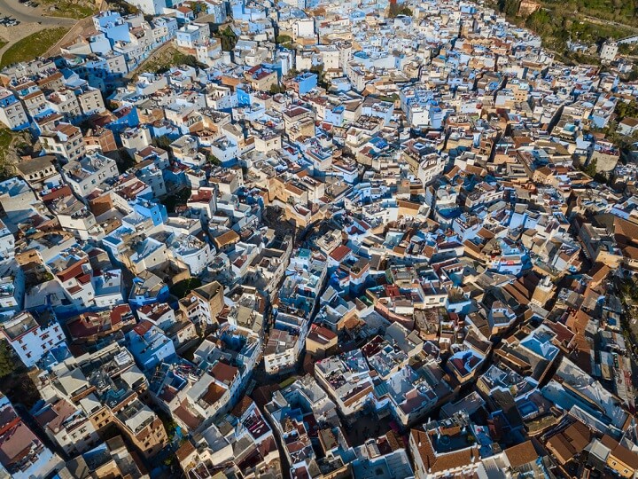 aerial view of Chefchaouen