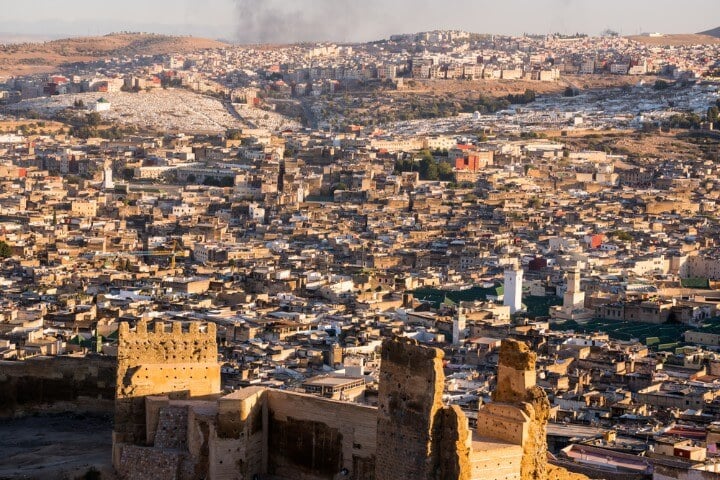fez medina aerial view - morocco
