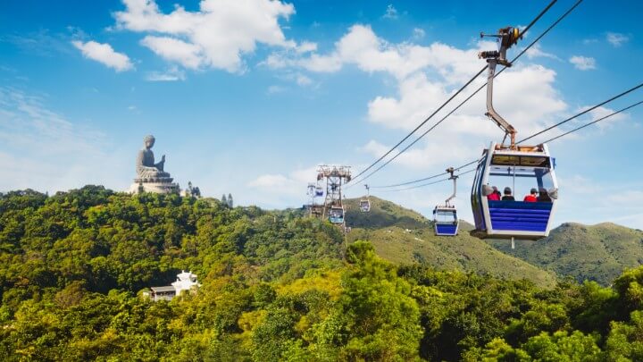 Ngong Ping cable car in Hong Kong