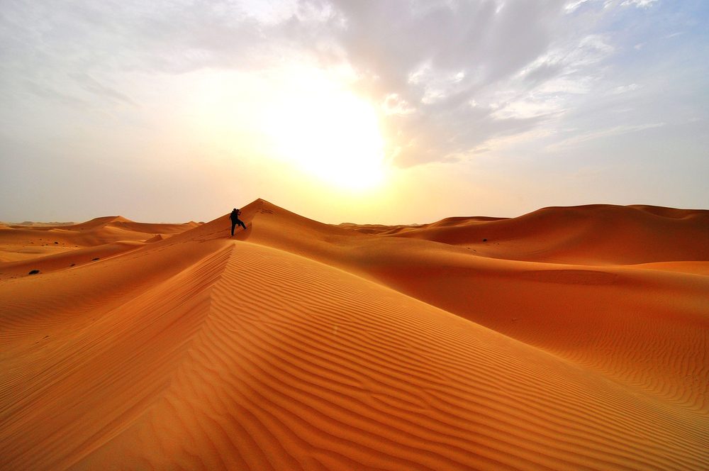 Desert dunes in the United Arab Emirates, close to Abu Dhabi
