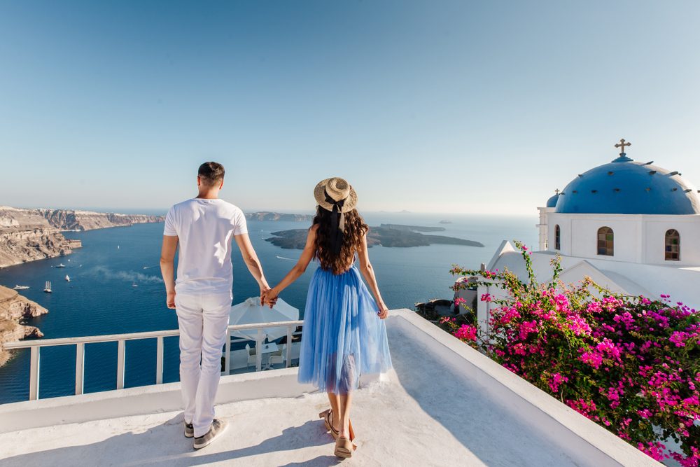 Couple in Santorini