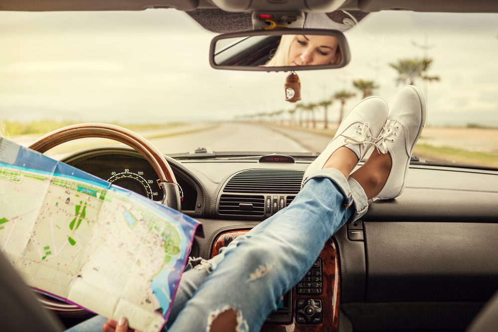 Reading the map on a road trip