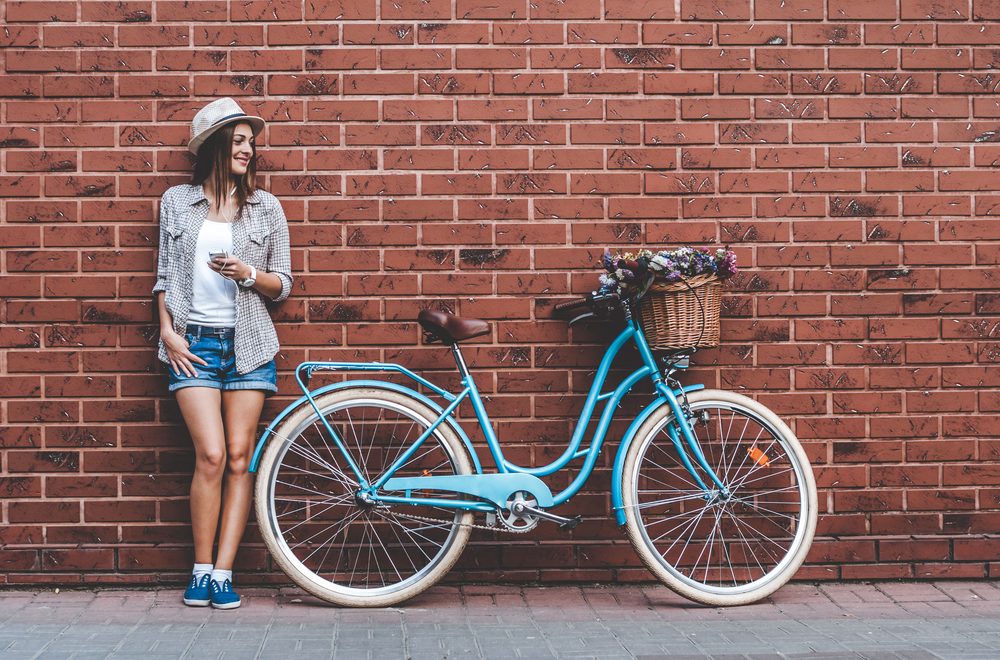 Girl and bicycle