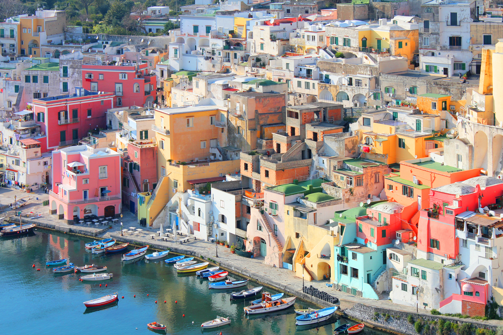 Colourful houses in Procida, Italy