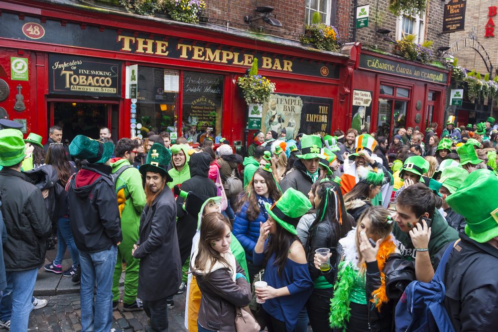 St. Patrick's Day outside Temple Bar in Dublin