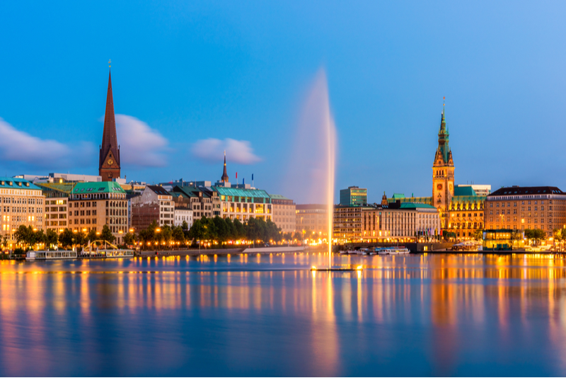Alster Lakes in Hamburg, Germany