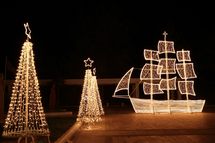 Christmas boats in Greece