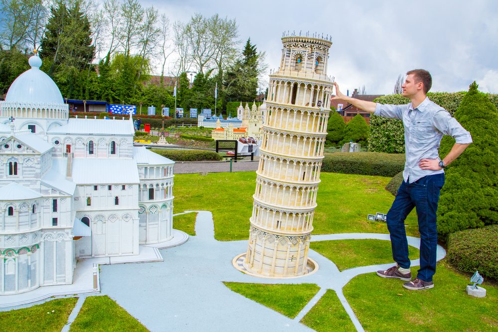Leaning tower of Pisa at mini-Europe