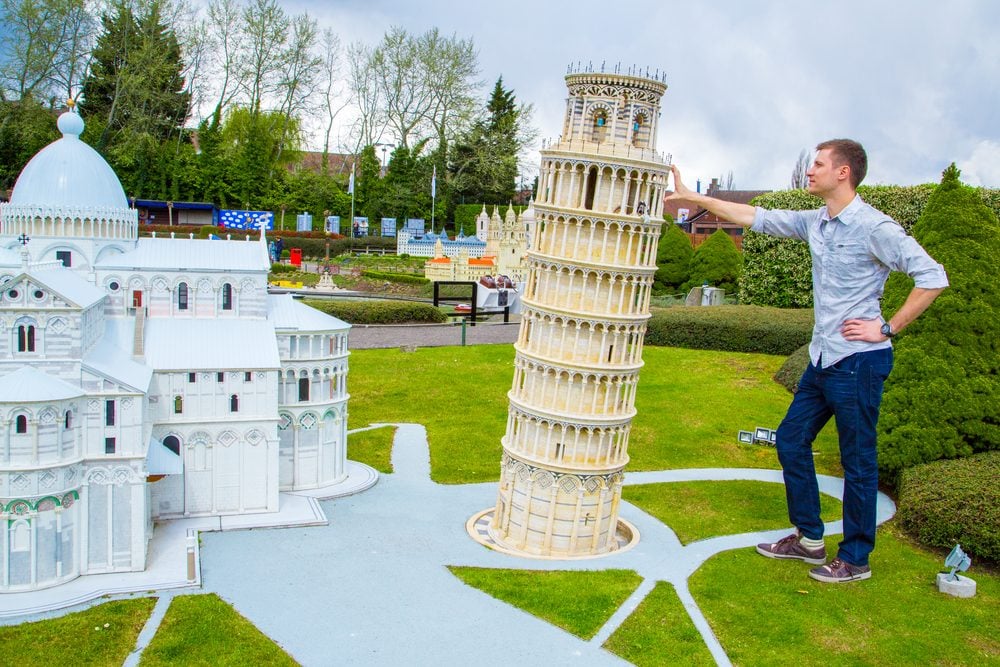 Leaning tower of Pisa at mini-Europe