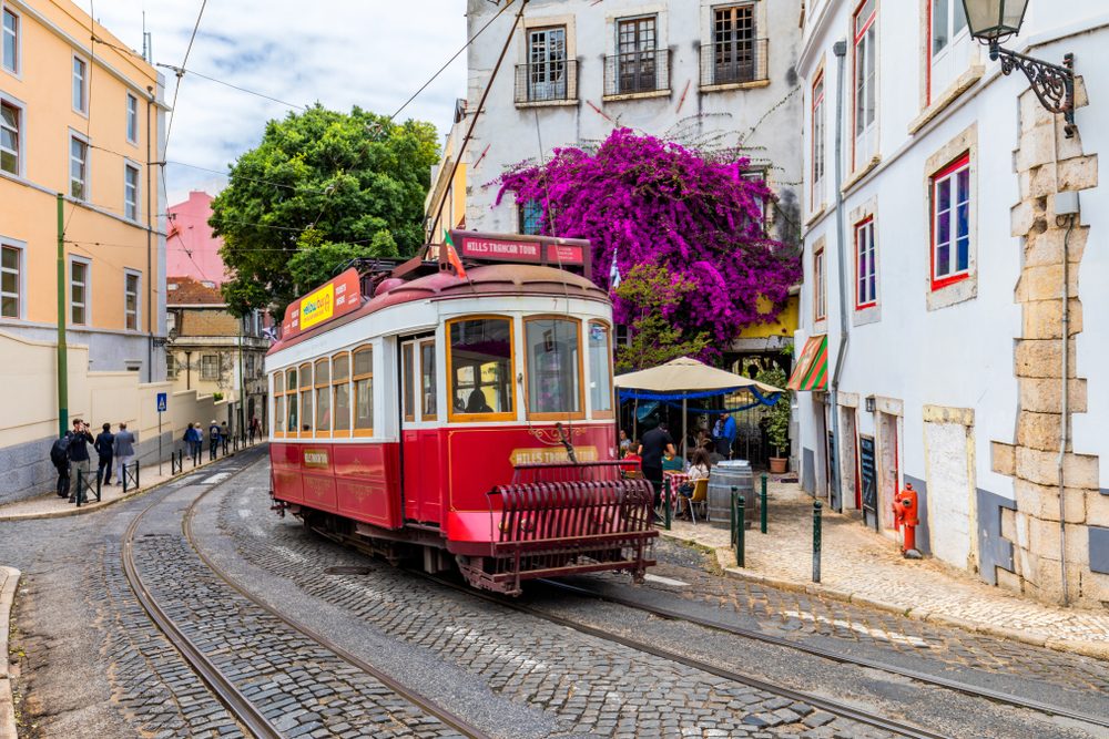 Famous tram in Lisbon, Portugal