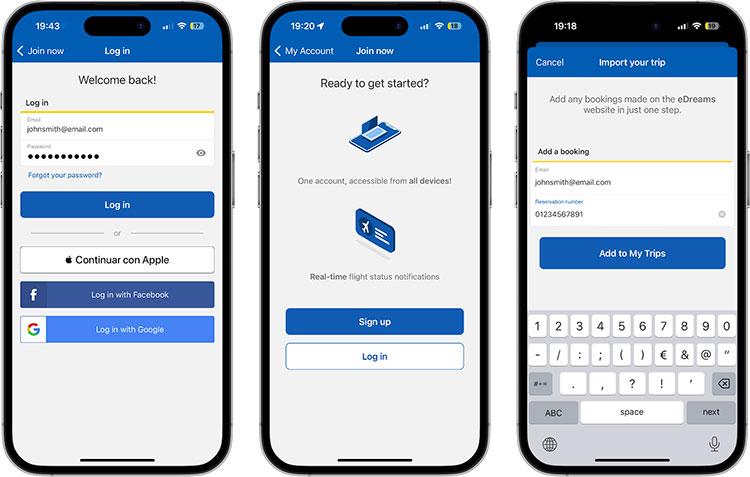 How to access the My Trips Area eDreams