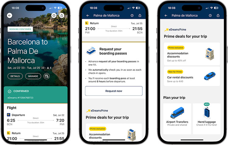My Trips Area eDreams