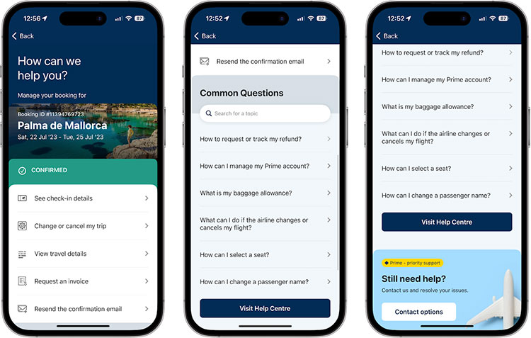The Support Area eDreams