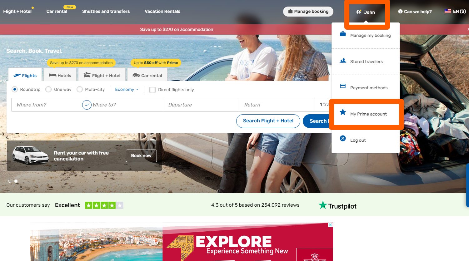 eDreams Prime My account My Prime