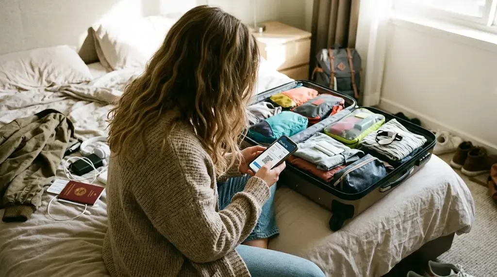 Traveller using eDreams' automatic check-in feature